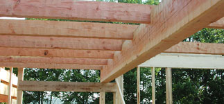 Step 3:  Heavy timber second floor framing