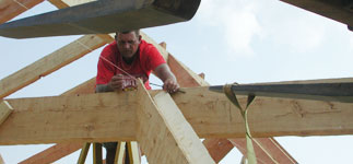 Step 4: Heavy timber rafter system